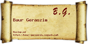 Baur Geraszim névjegykártya